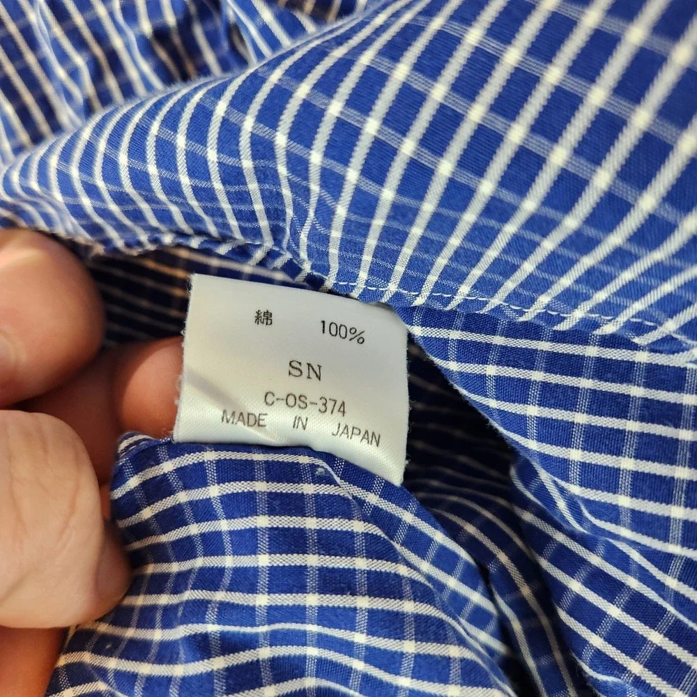 Willis & Geiger Outfitters Shirt Mens Blue Graph Check Plaid Causal Pocket READ